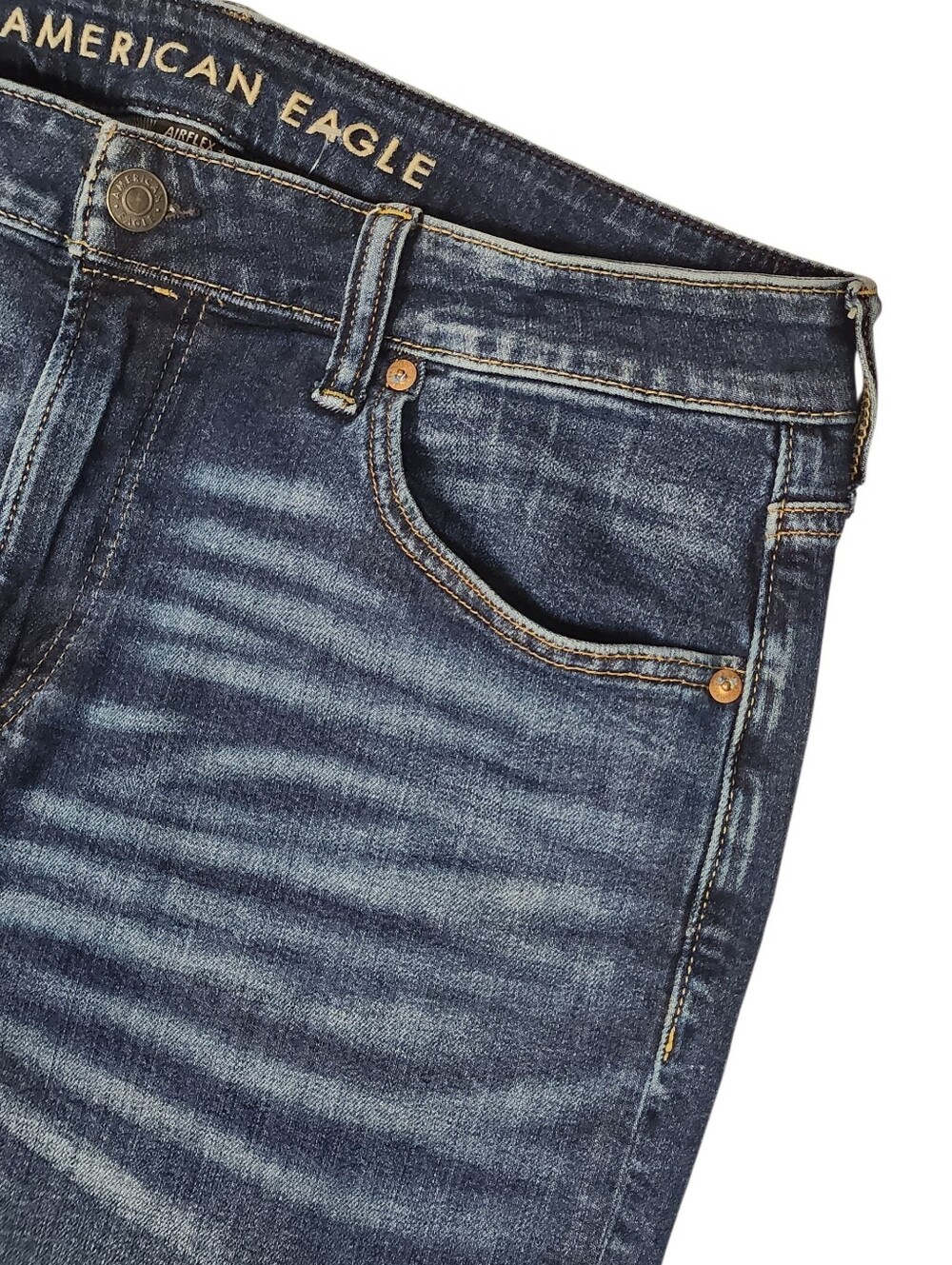 American Eagle Men's Dark Blue Stretch AirFlex+ Jeans Pants Size 30x32 - Picture 4 of 14